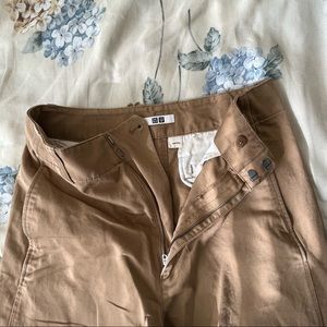 Uniqlo Size 4 Balloon Parachute 100% Cotton Dark Beige Tan Trouser Style Pants